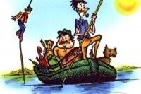 Tři muži ve člunu