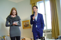 David Lagercrantz s tlumočnicí Lindou Kaprovou