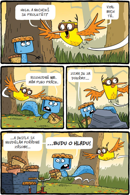 ptak-a-vevercak-na-uteku-ukazka