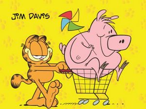 Garfield nakupuje slaninu a rozdává humor