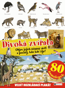 Divoká zvířata – velký rozkládací plakát, 80 samolepek
